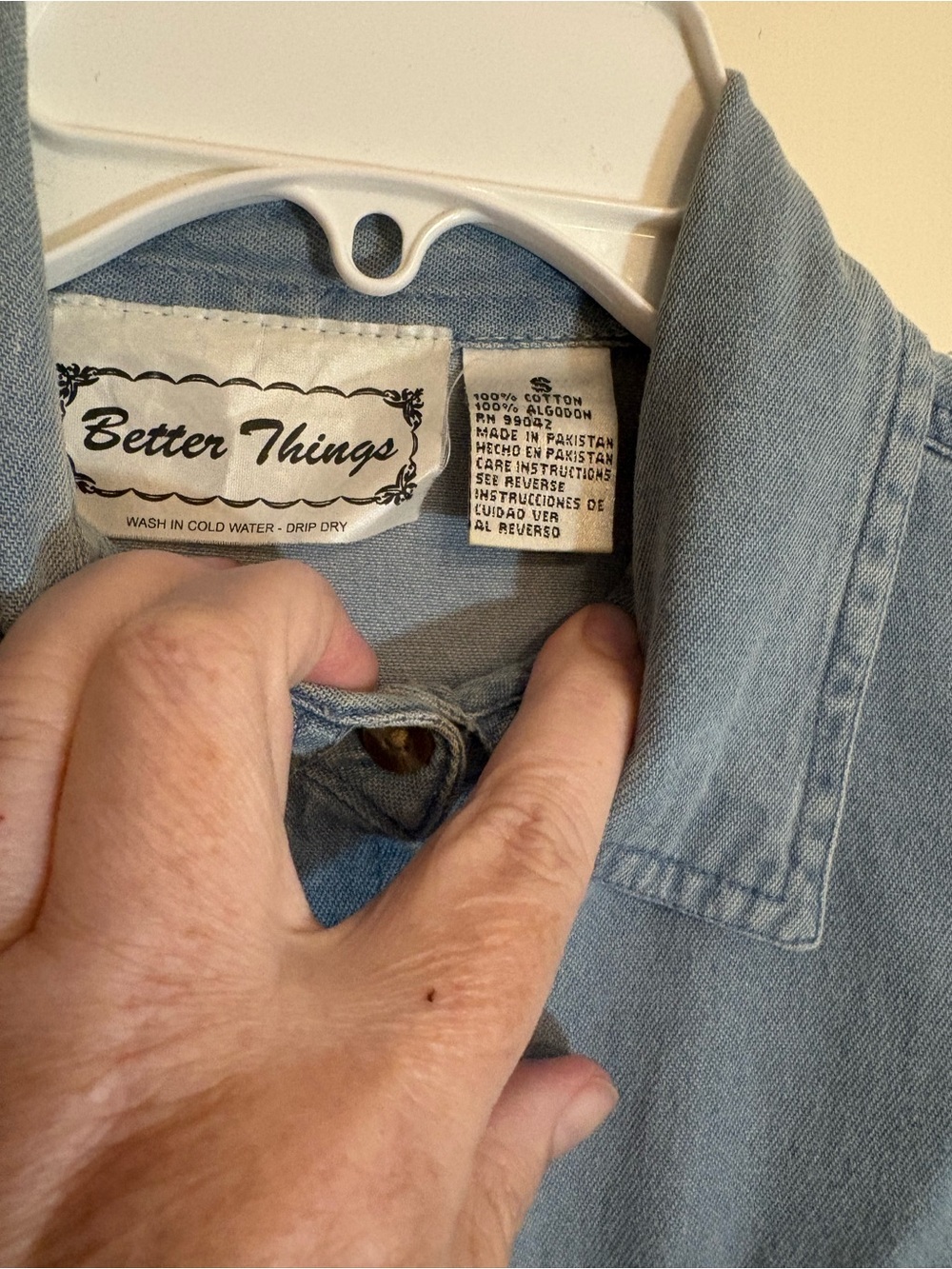 90s Better Things Nautical Denim Button Up Shirt Lighthouse Teacher Grandma VTG - Picture 3 of 8